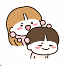 a cartoon of a woman putting a flower on a boy 's head .