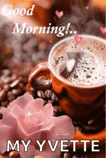 love coffee good morning flower