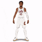 a cartoon of a cavs player with the number 45 on his jersey