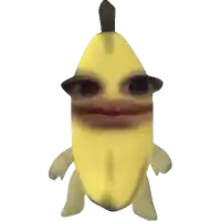 a banana with a face on it 's head