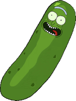 pickle rick from rick and morty with a big mouth