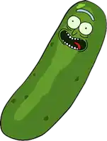 pickle rick from rick and morty with a big mouth