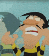 a cartoon character with a mustache is screaming