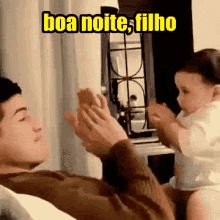 Boa Noite Filho / Pai E Filho / Bebê / Família GIF - Good Night Son Good Night Father And Son GIFs