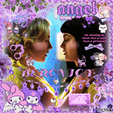 a picture of two women with angel poison written on the bottom