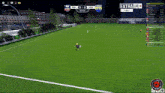 a computer screen shows a soccer game between pal and u sv