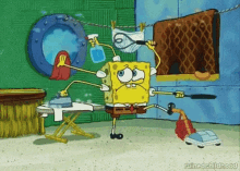 Laugh Hard Cleaning GIF - Laugh Hard Cleaning Sponge Bob GIFs