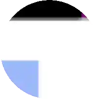 a black circle with a purple border is surrounded by a blue circle
