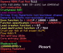 a screenshot of a video game with a bunch of text on it .