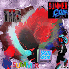 a colorful collage with the words summer core on the top