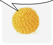 a yellow ball with a black arrow pointing at it