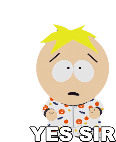Yes Sir Butters Stotch Sticker - Yes Sir Butters Stotch South Park Stickers