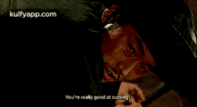 a man with a beard and a hat says you 're really good at cussing .