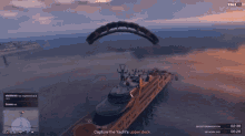 Parachute Landing On The Yacht GIF - Parachute Landing On The Yacht On The Mission GIFs