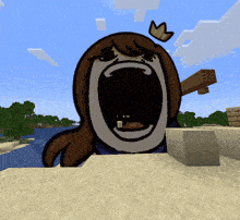 a cartoon character with a crown on her head is screaming
