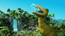 Volvic Tyrannosaurus Alan GIF - Volvic Tyrannosaurus Alan Drinking Water GIFs