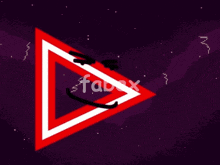 a purple background with a red triangle and the word fabox