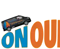 a black van with heatworks written on the side