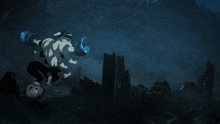 a person is being thrown in the air with a blue light coming out of it