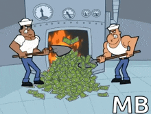 money burning engine sailors burning money