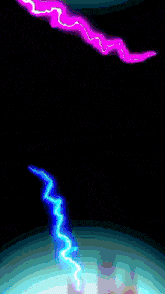 a pixel art of a lightning bolt hitting a rainbow colored object