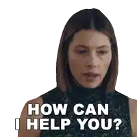 a woman is asking how can i help you with her eyes closed