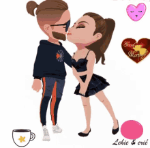 Bonjour Kissing GIF - Bonjour Kissing Love You GIFs