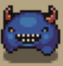 demon pixel art blue rpg