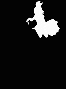 a silhouette of a woman with long hair is shown
