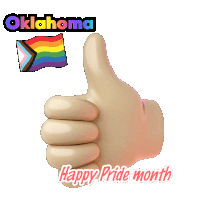 a hand giving a thumbs up with oklahoma written on the bottom