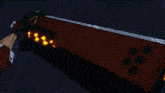 a cartoon drawing of a person holding a gun with a flame coming out of it