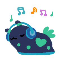 listening to music nudibranch pikaole headphones vibing