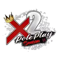 an x2 pole play season ii logo with a crown on it
