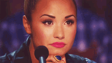Demi Lovato Serious GIF - Demi Lovato Serious Mic GIFs