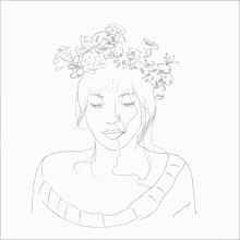 girl tumblr art drawing flower