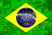 a green and yellow flag with a monkey face on it