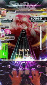 a person is playing a video game called sound pulsex
