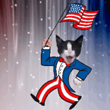 Tuxedo Cat Uncle Sam GIF