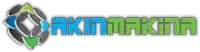a logo for a company called akin makina with a blue and green logo