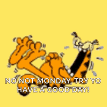 Garfield Happy Monday GIF - Garfield Happy Monday Laughing GIFs