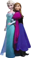 elsa and anna from the movie frozen are standing next to each other