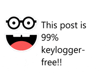 a sticker that says this post is 99 % keylogger-free
