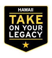 a black and yellow hawaii take on your guard logo