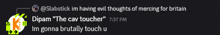 a screenshot of a conversation between dipam and slabstick shows that slabstick is having evil thoughts of mercing for britain