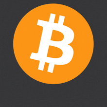 an orange circle with a white letter b inside