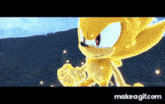 a sonic the hedgehog animated gif with the website makeagif.com in the corner