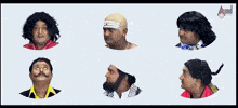 a group of men with different facial expressions on a white background with the word aand on the bottom right