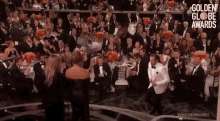 Ryan Gosling Golden Globe Awards GIF - Ryan Gosling Golden Globe Awards Kiss GIFs
