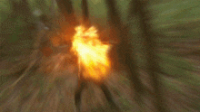 a person is surrounded by flames and smoke in a forest