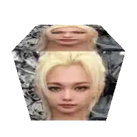a woman 's face is in a coffin .